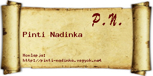 Pinti Nadinka névjegykártya